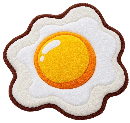 Sunny Side: A fried egg with a glossy round yolk.