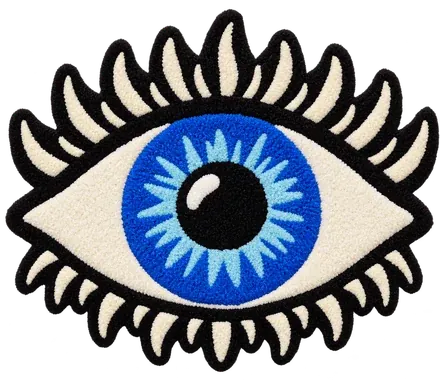 Evil Eye: A big blue eye with long lashes, for luck.