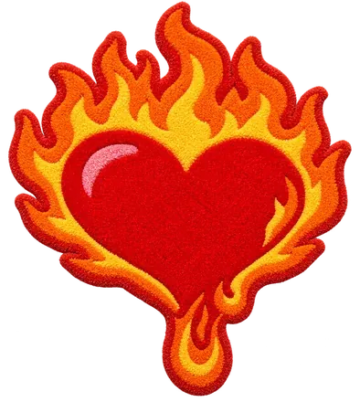 Hot Stuff: A little heart dripping fire.