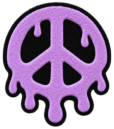 Melting Peace: A lilac peace sign, dripping slowly.