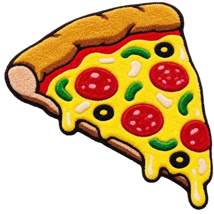 Pizza Slice: Pepperoni, peppers and a cheese drip that never lands.