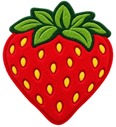 Strawberry: Big, ripe and seeded in yellow.
